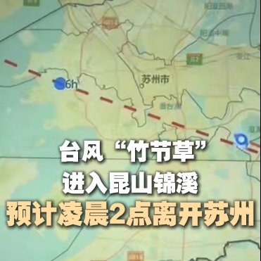台风竹节草进入苏州境内