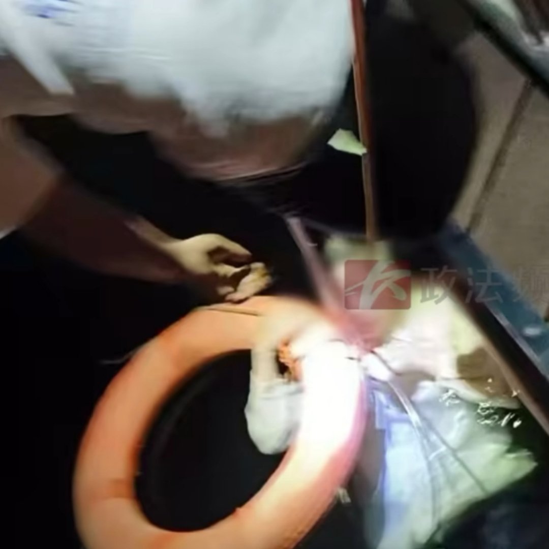 女子深夜落水危急时刻值班保安飞奔救人