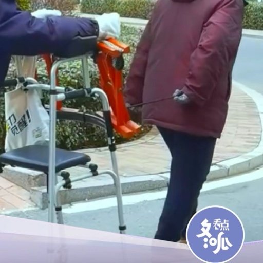 山东老人每天坚持陪失明老伴散步