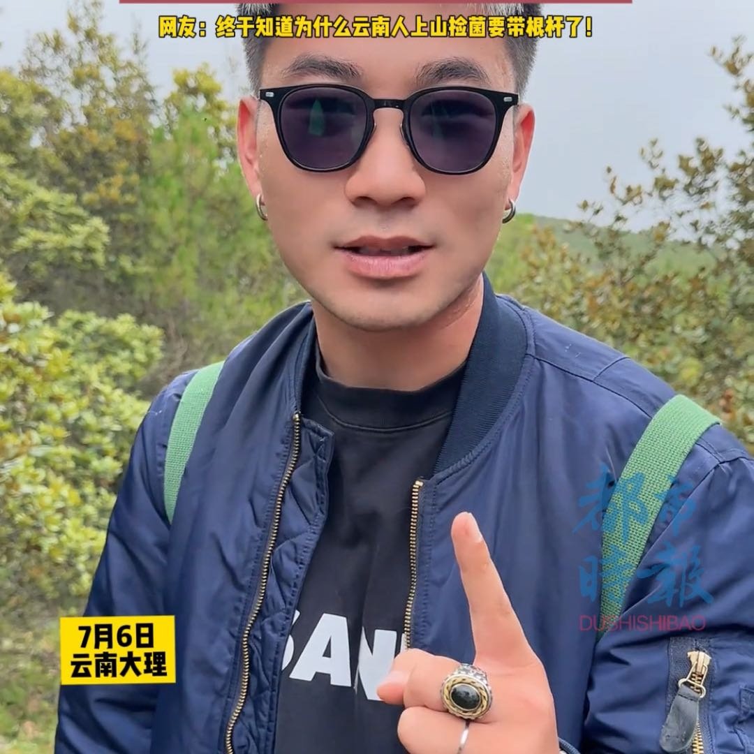 小伙惊喜发现菌窝下一秒被蛇咬伤